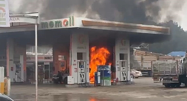 Akaryakıt istasyonunda korkutan yangın