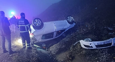 Kontrolden çıkan otomobil takla attı: 5 yaralı
