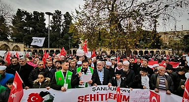 Urfa'da binlerce kişi şehitler ve Filistin için yürüdü
