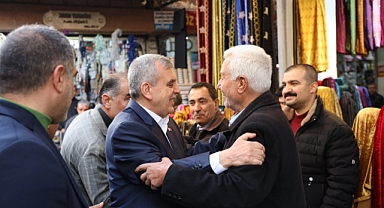Beyazgül, esnaf duasına katıldı