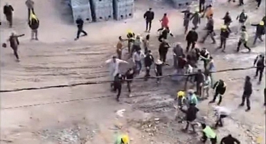 İnşaat sahası bir anda savaş alanına döndü!