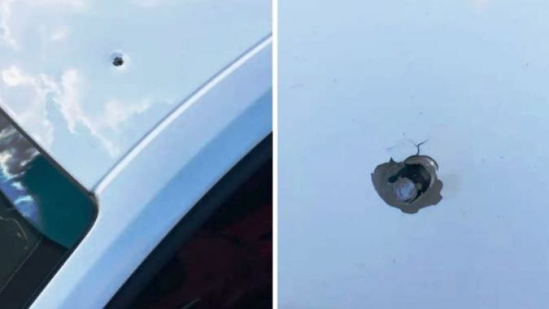 Urfa’da otomobilin tavanın mermi isabet etti