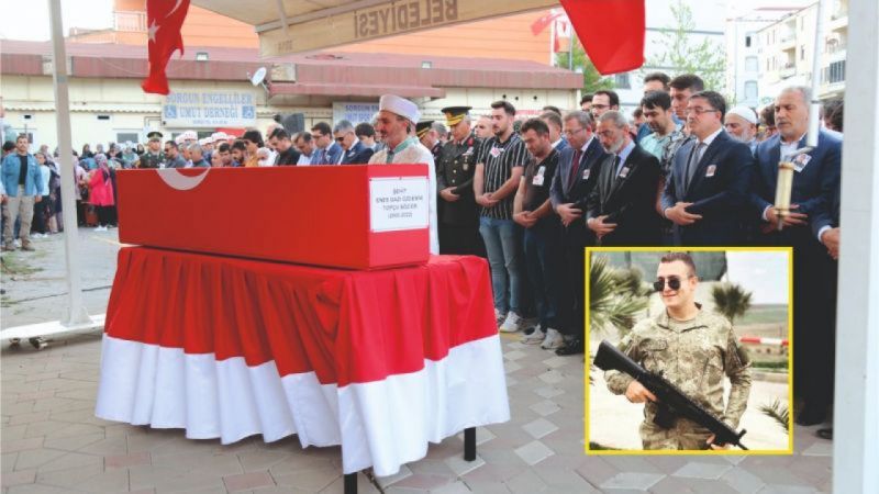 Birecik'te şehit olan sözleşmeli er son yolculuğuna uğurlandı.