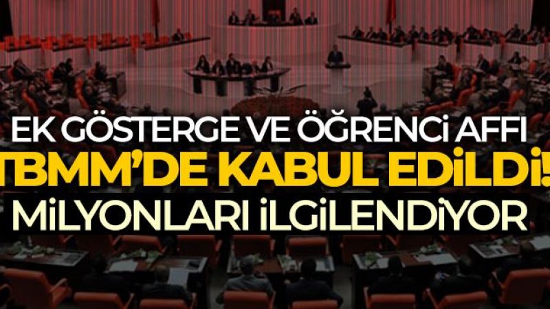 TBMM'de kabul edildi! Milyonları ilgilendiren haber