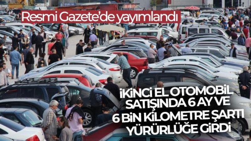 İkinci el otomobil satışında yeni şart Resmi Gazete'de